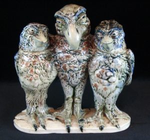 A characterful trio of Martin Brothers birds