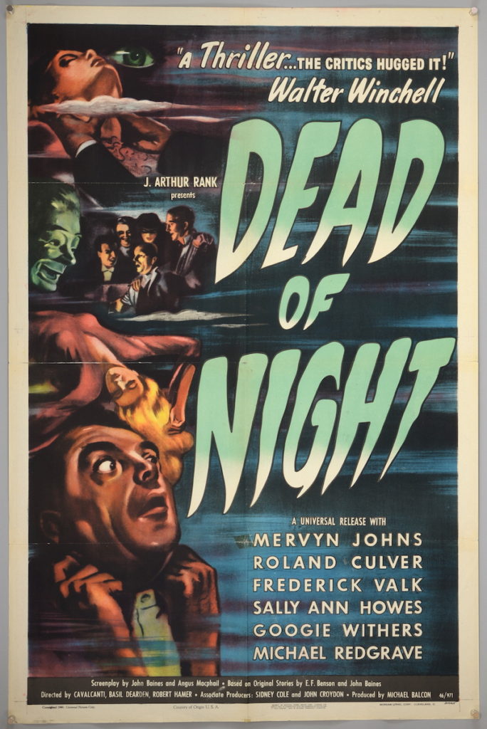 A vintage film poster for the 1946 English horror film, Dead of Night