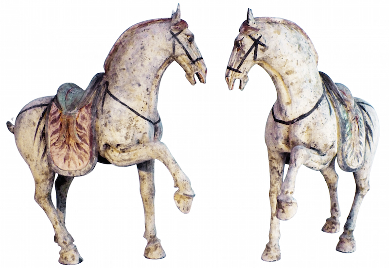 A pair of Tang dynasty horses