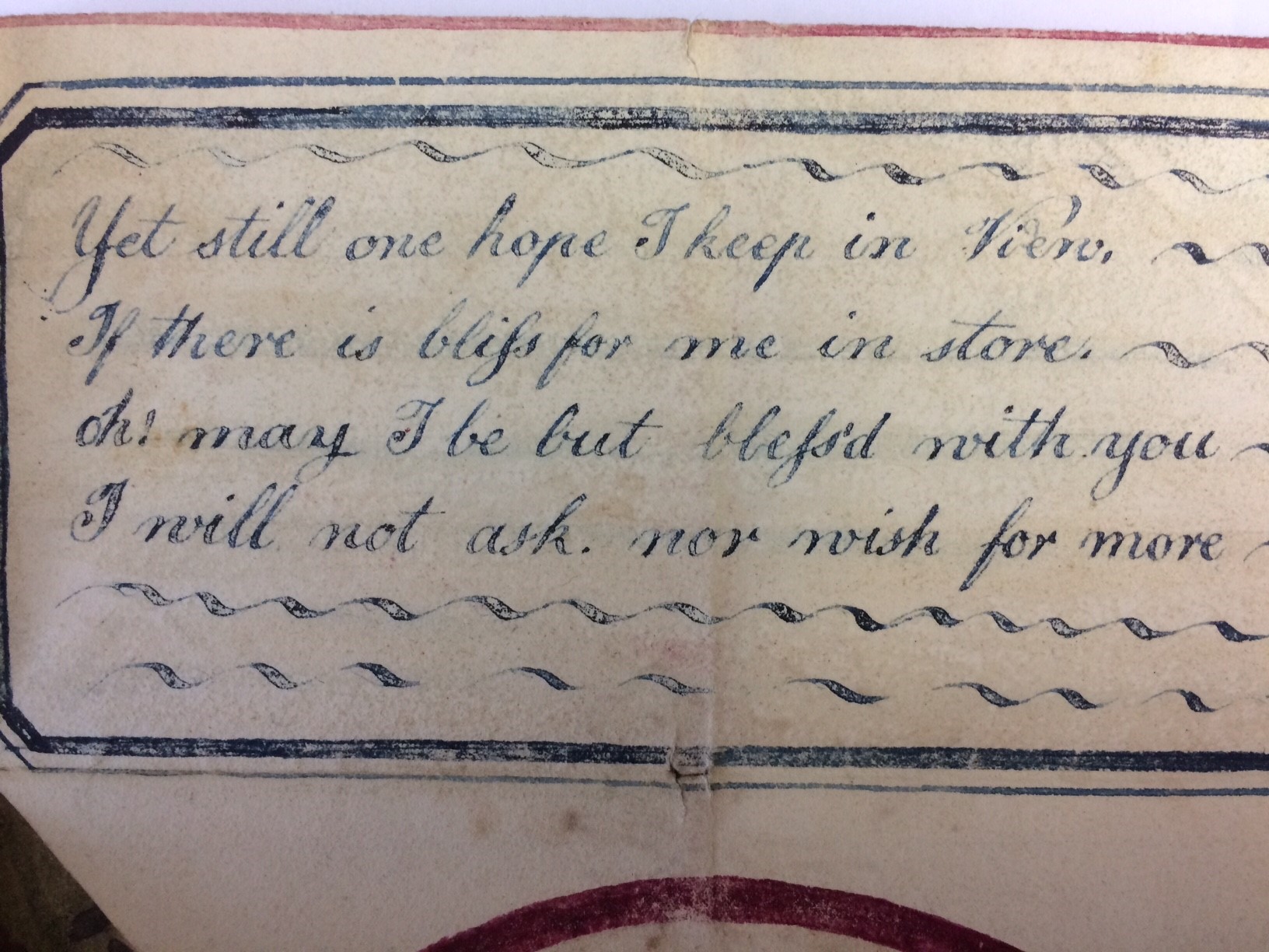 Inscription on the Victorian antique Valentine card