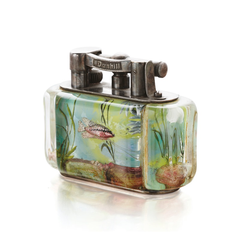 A Dunhill aquarium table lighter