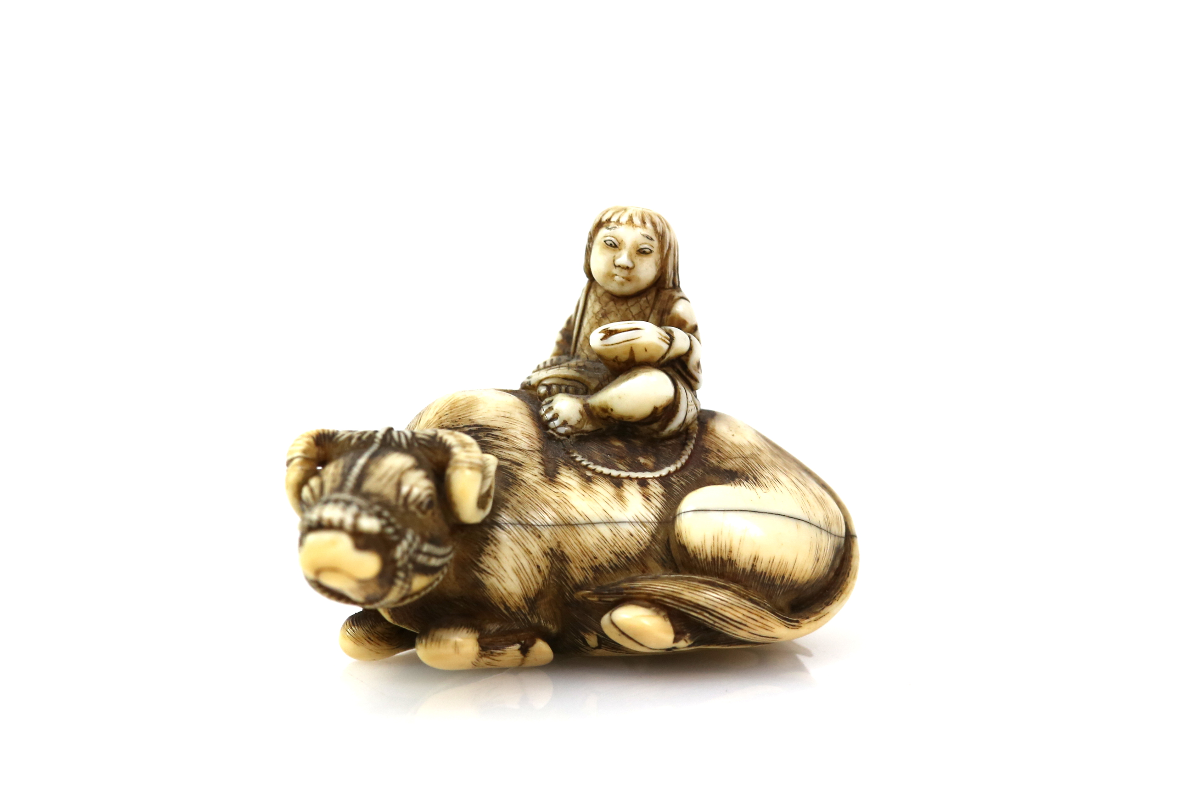 The Japanese artworks includes a netsuke by Masanao of Kyoto 