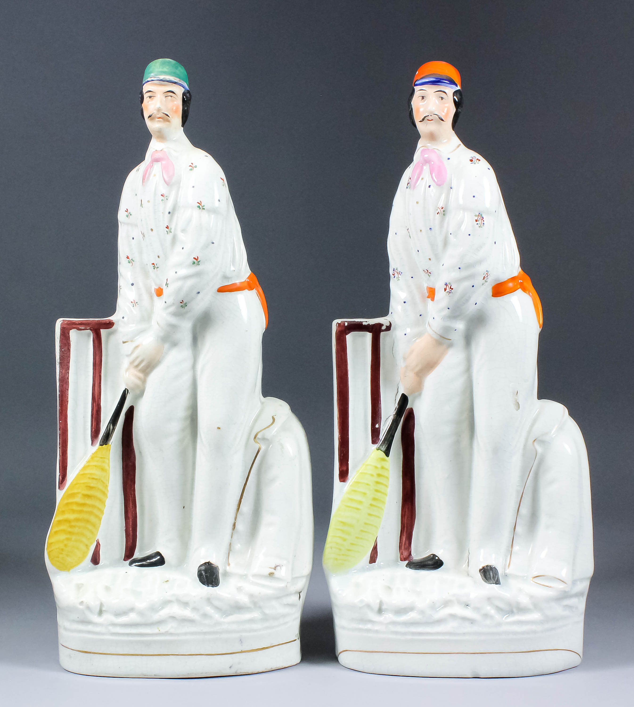 Staffordshire figures of cricket player Julius Caesar