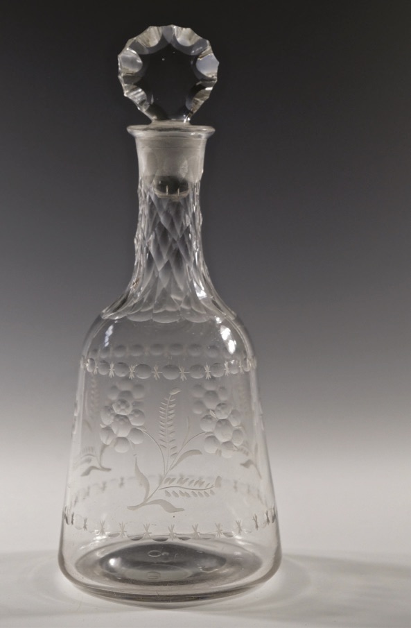 Facet cut antique glass decanter