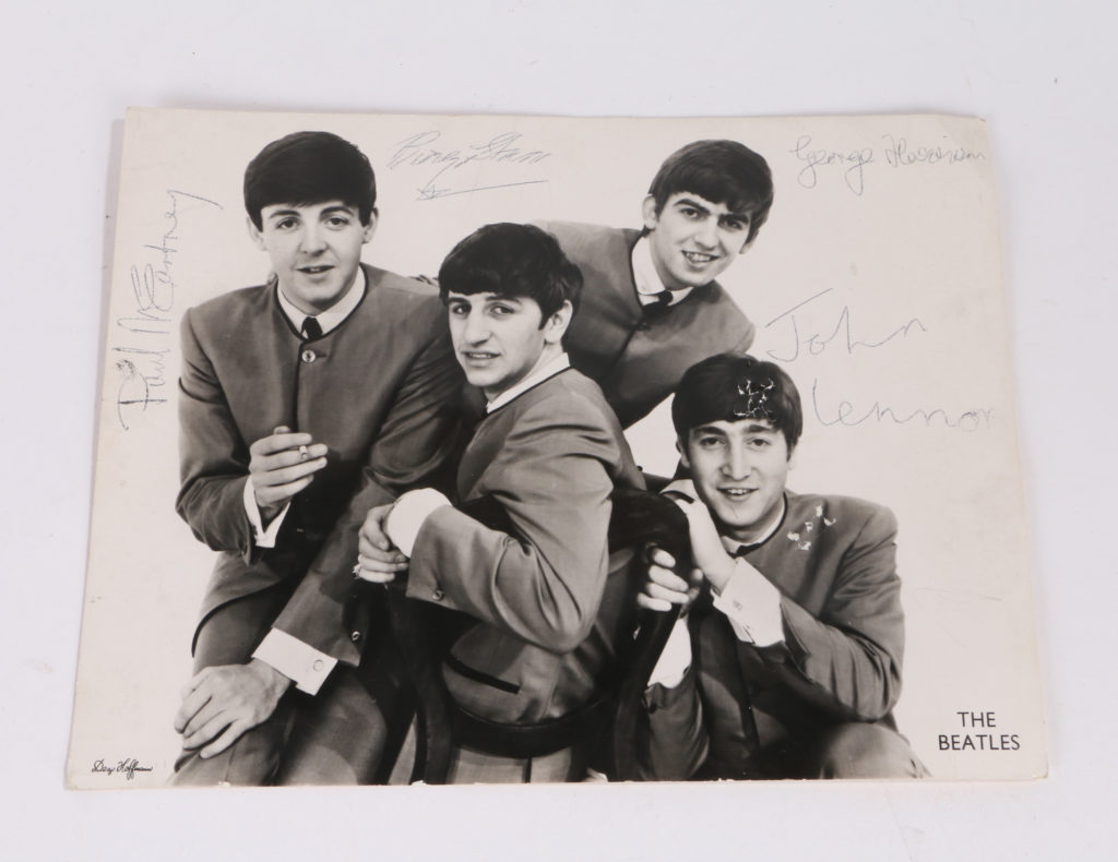 Signed Beatles photograph