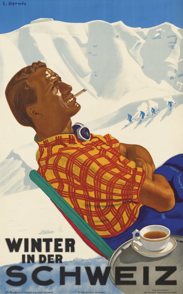 Erich Hermes vintage ski poster