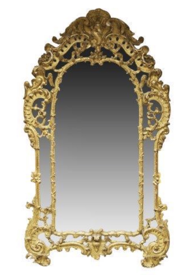 Régence style carved and gilded mirror