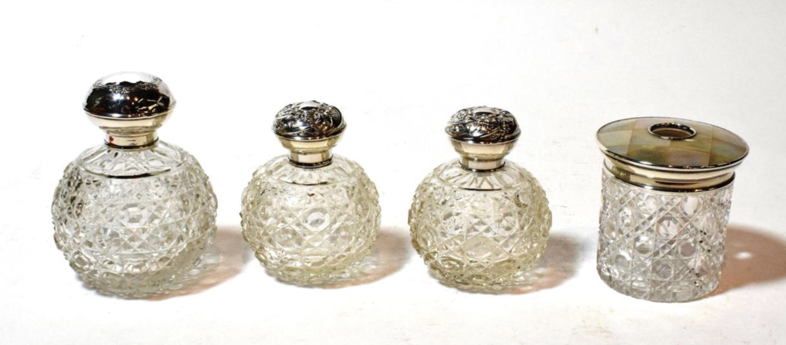 Antique glass scent bottles