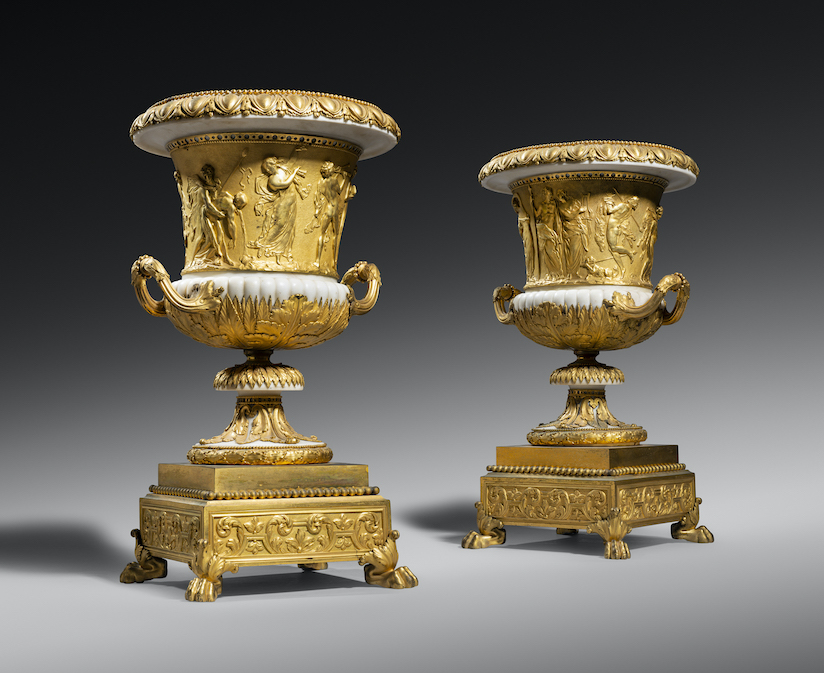 Louis XVI ormolu and marble models of the Borghese vase