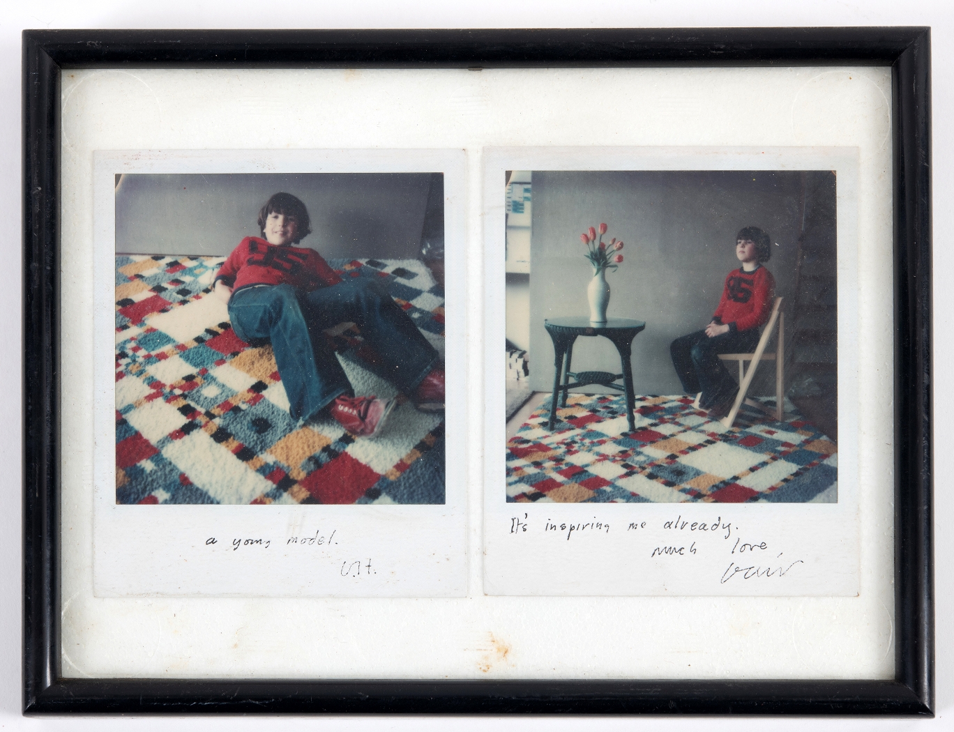 The pair of David Hockney polaroids