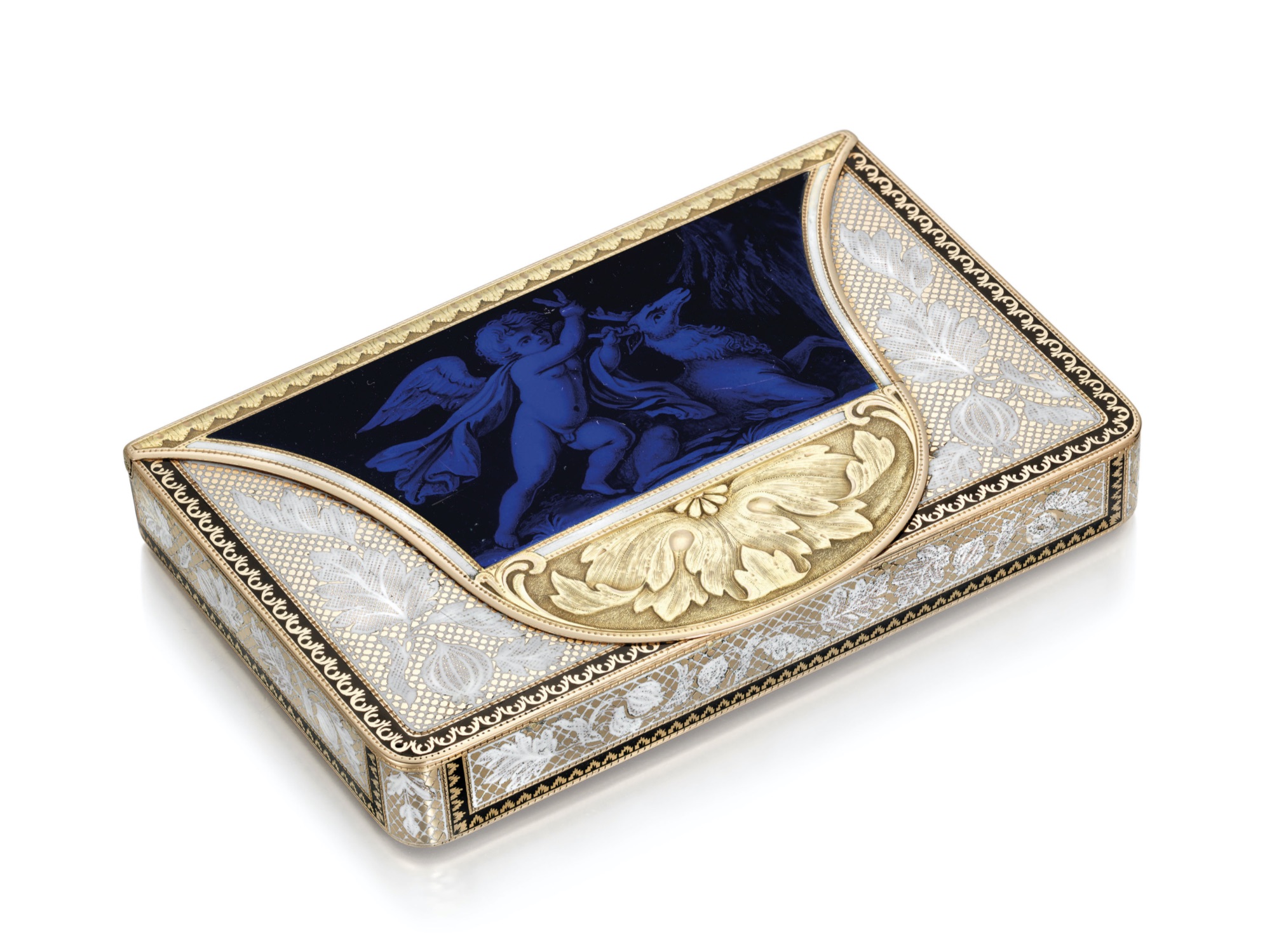 A Swiss enamelled gold snuff-box, Geneva, circa 1820