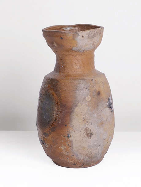 Janet Leach (1918- 1997), brown stoneware vase with splayed rim,