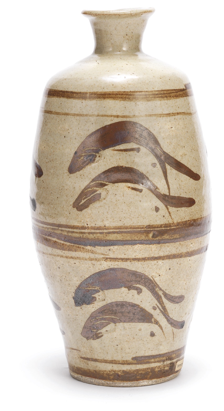 Leach Pottery, Leaping Salmon vase