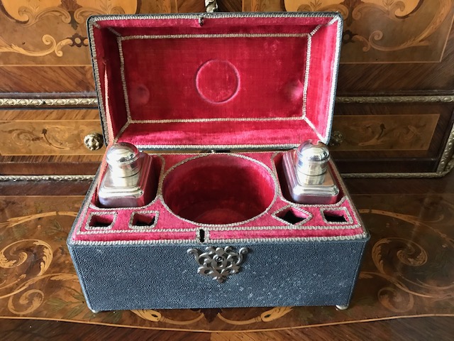 An antique tea caddy