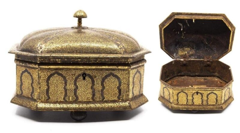 Antique Indian tin box
