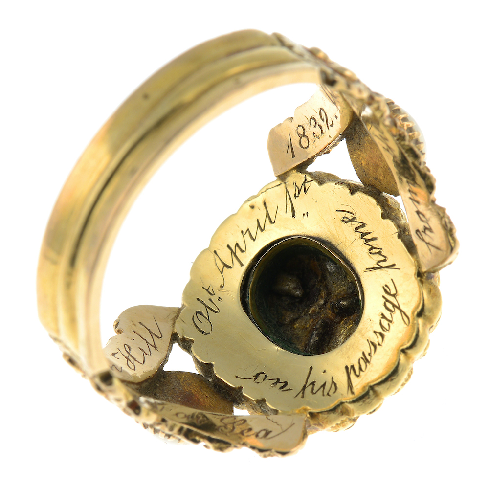 Reverse of Mourning jewellery ring