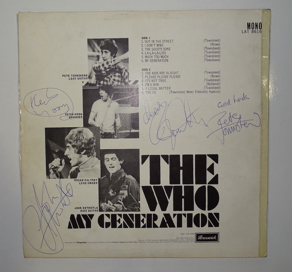 Signatures on The Who's My Generation