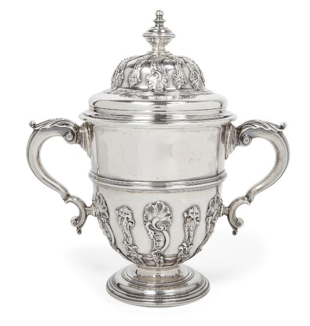 18th century silver twin-handled cup