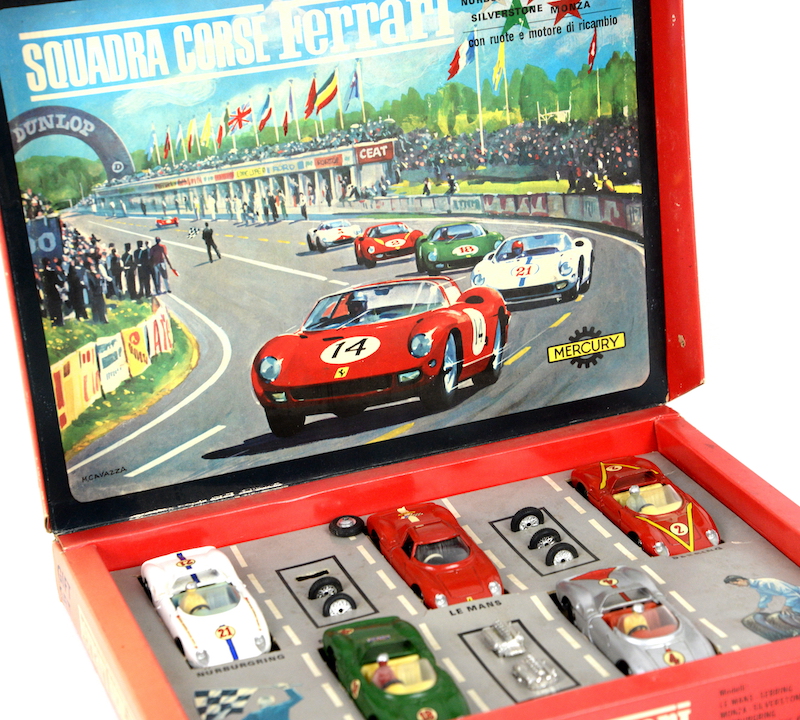 A Ferrari Racing Team gift set of five die-cast model Ferraris in a fitted box sold for £715