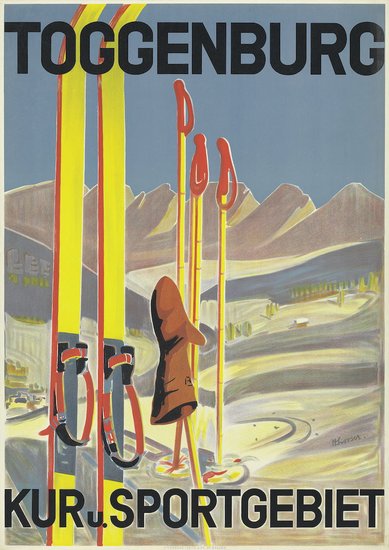 Hans Looser (1897-1984) Toggenburg vintage ski poster