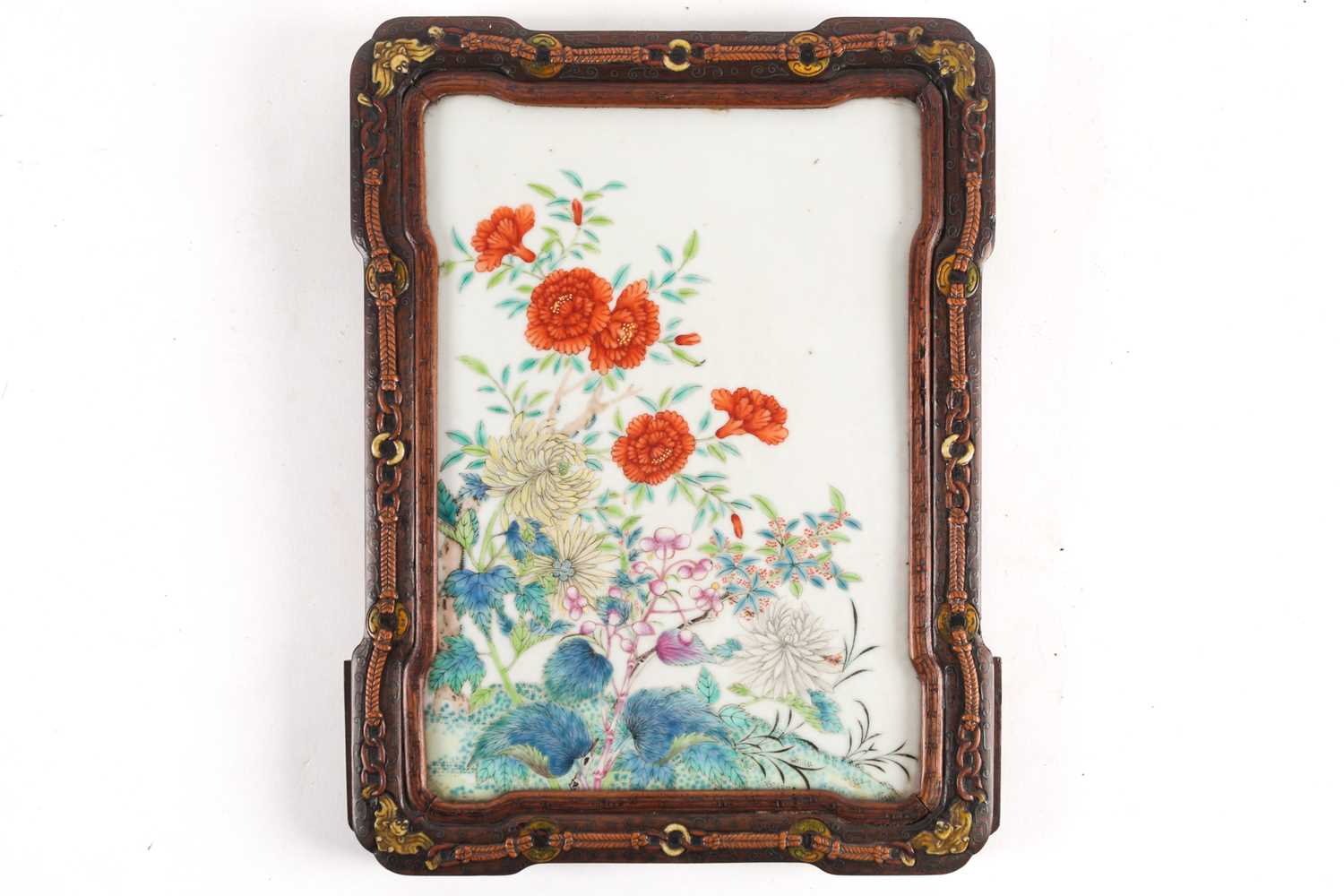 A Qing 19th century Chinese porcelain panel