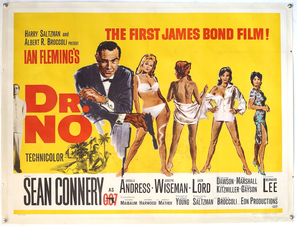 A rare vintage poster from the iconic first James Bond film, Dr No