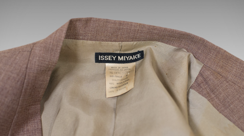 The Issey Miyake label inside David Bowie's suit