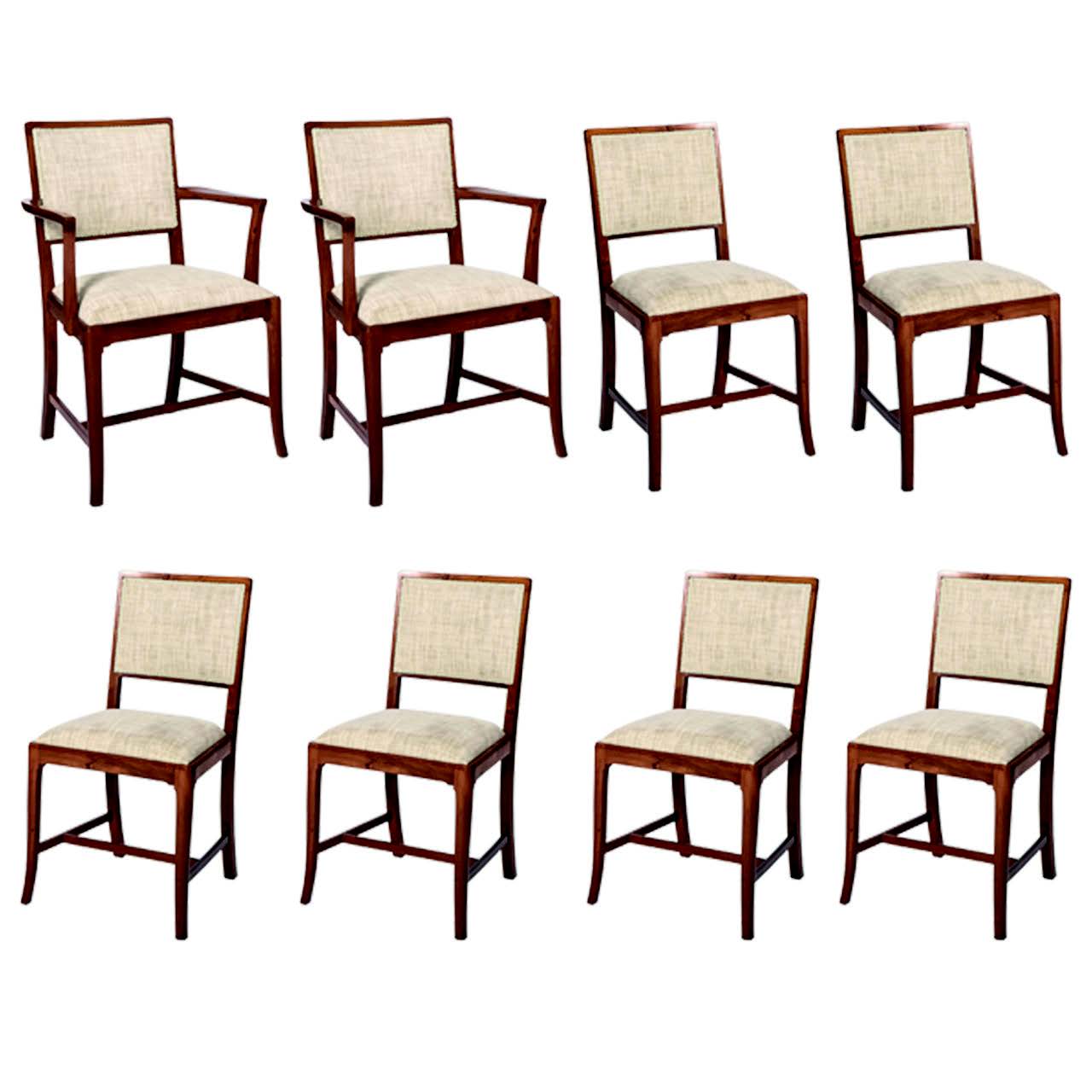 A set of eight yew dining chairs by Heal’s of London, c. 1930