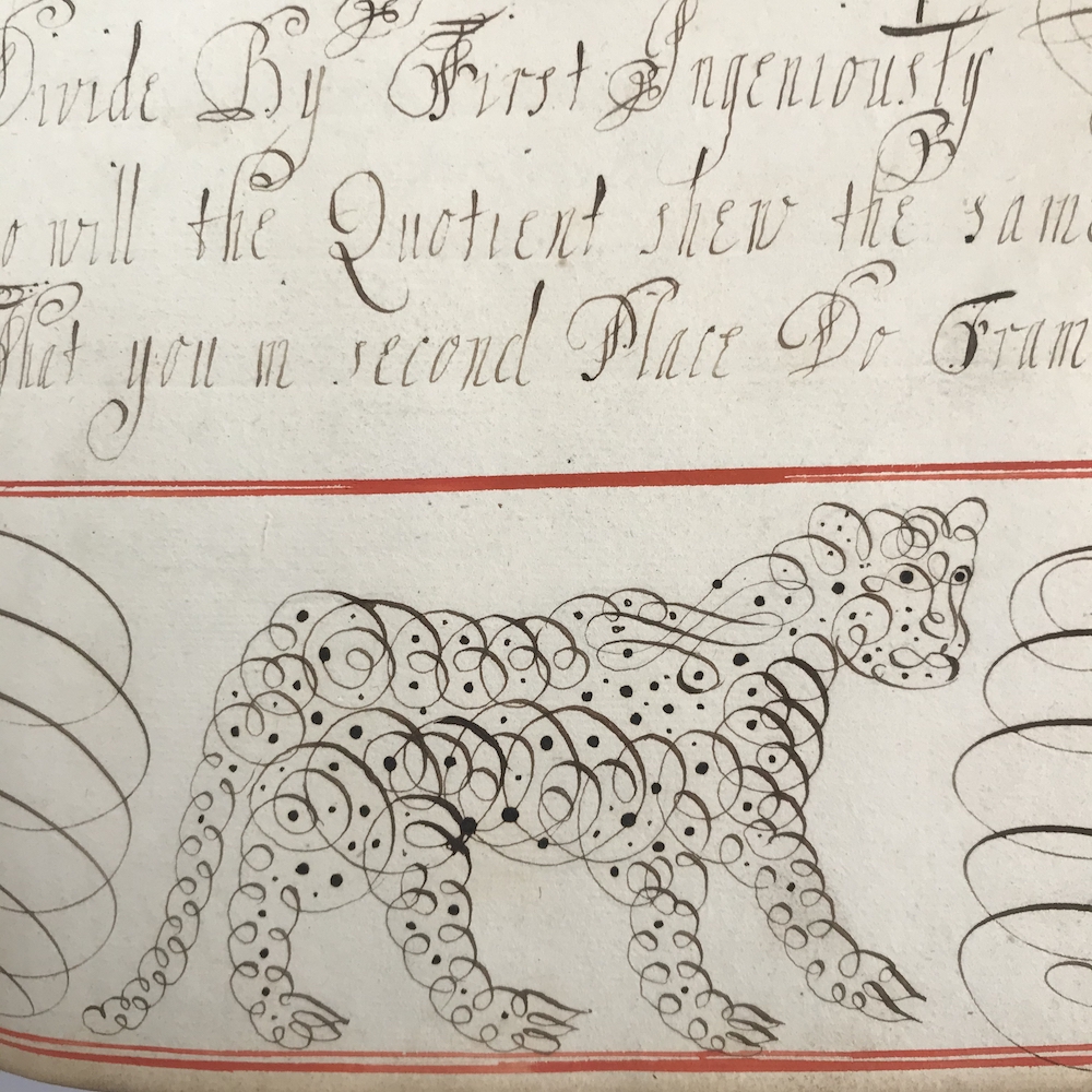 Illustrations by Sarah North in 17th century copybook