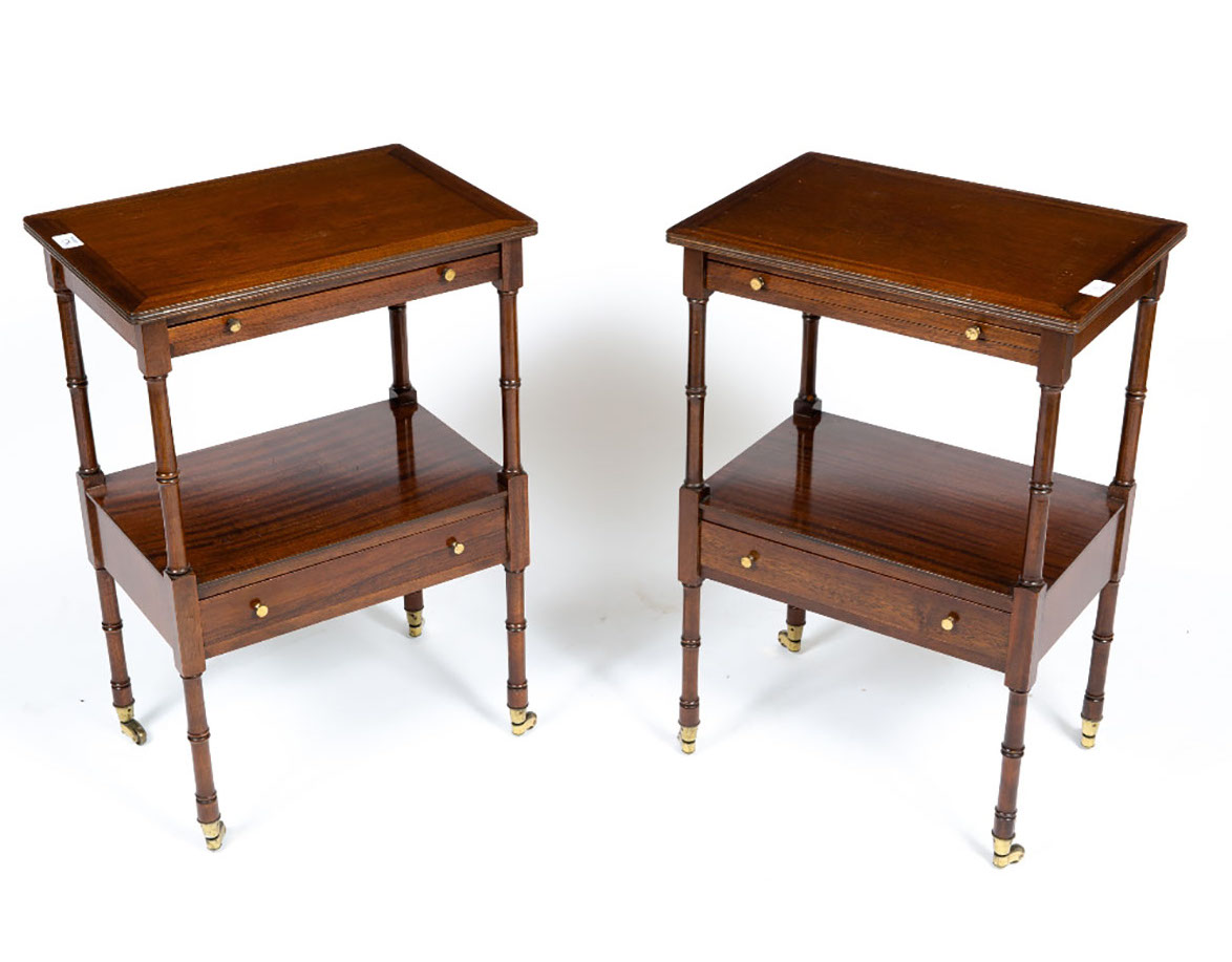 pair of reproduction Georgian style mahogany bedside tables