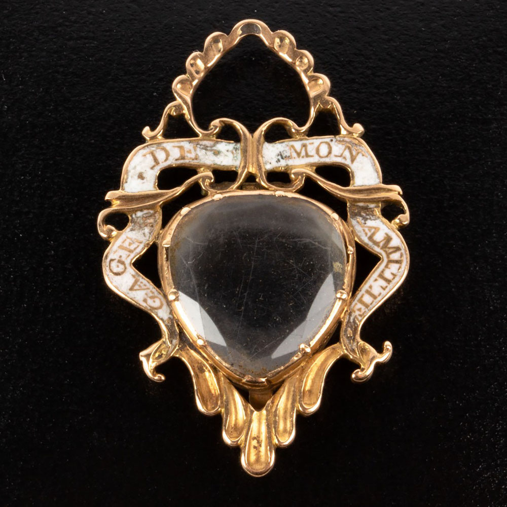 19th century rock crystal sweetheart locket pendant