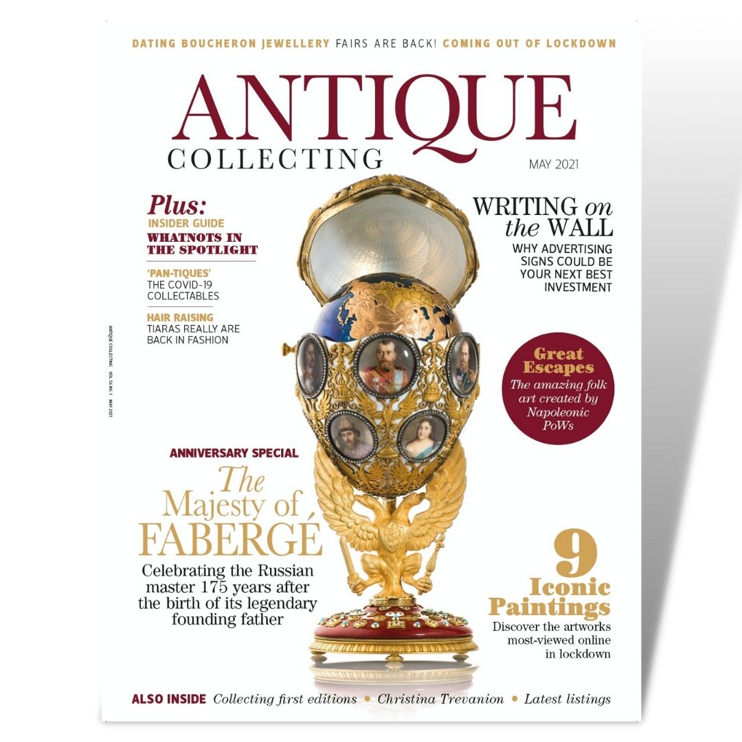 The cover of Antique Collecting May 2021