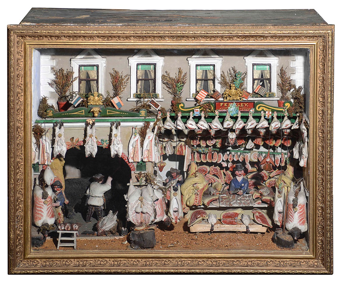 Victorian butchers shop diorama