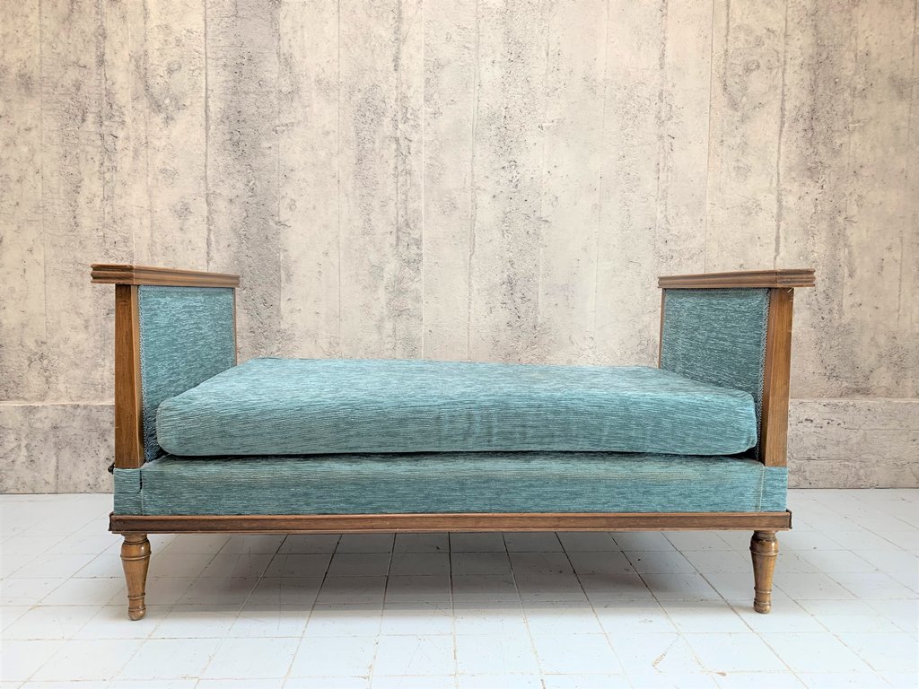 Mid-century blue day bed