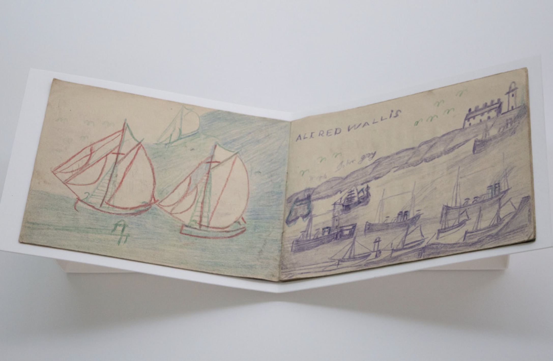 Some pages in Alfred Wallis sketchbooks