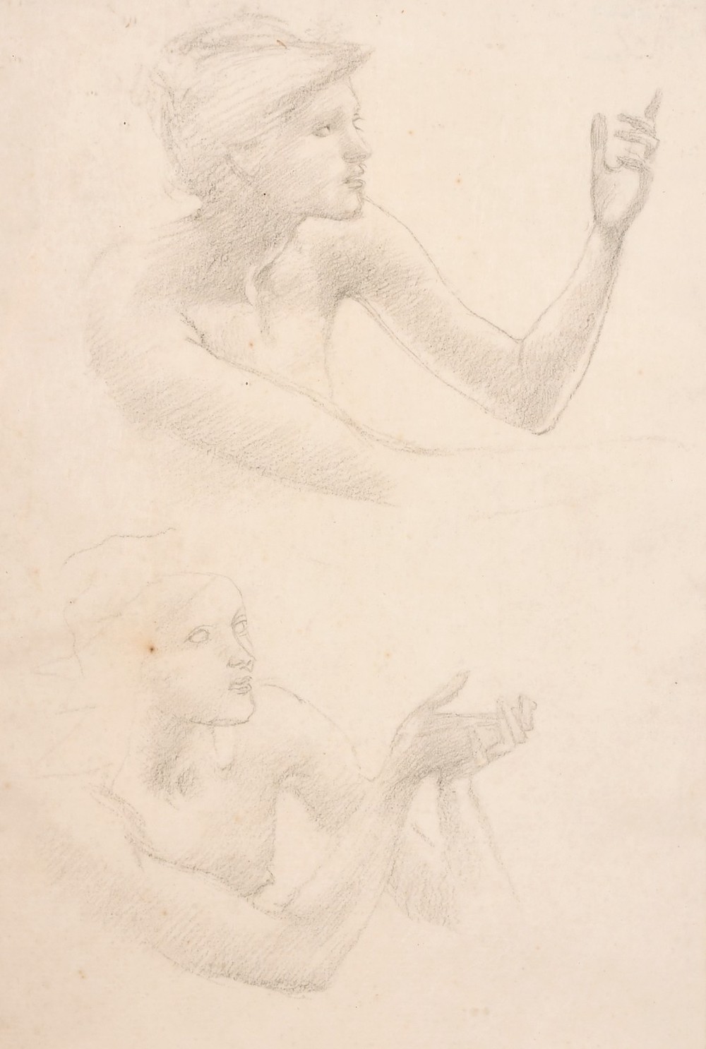 Sir Edward Coley Burne-Jones sketched view of two figures