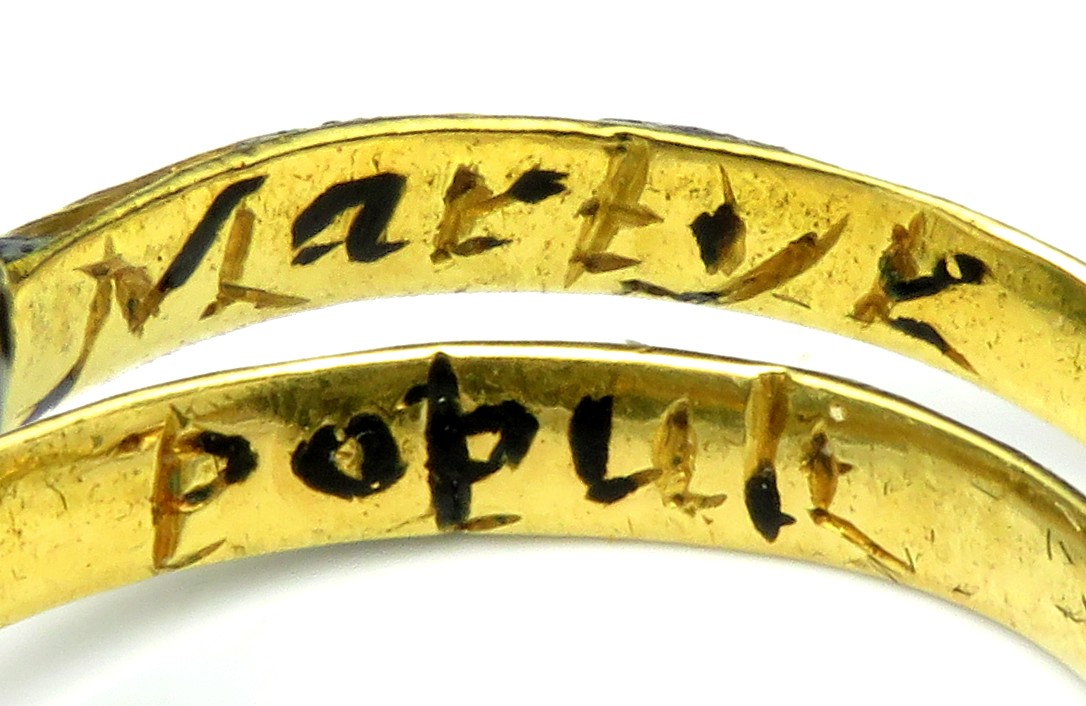 'Martyr Populi' engraved on inside of the mourning ring for King Charles I