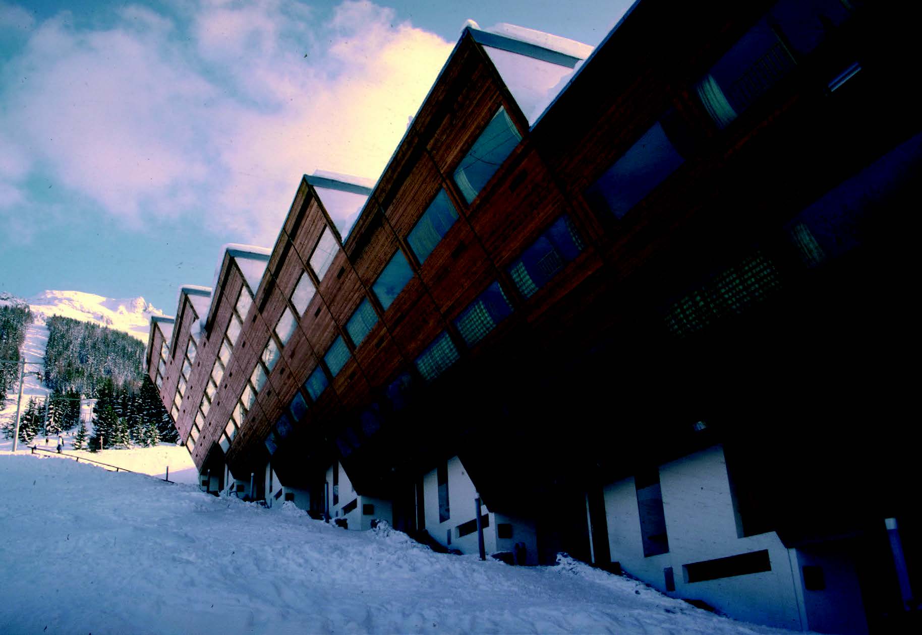 Les Arcs, the French ski resort designed by a group of architects in 1967-1969 led by Charlotte Perriand