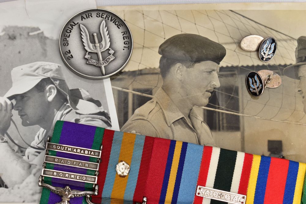 Collection of artefacts and medals for Roger Tattersall of SAS