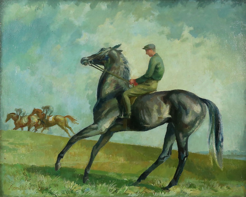 Lionel Ellis (1903-1988) Grey Colt. Oil 1949, signed and dated lower left, inscribed with title verso. 55 x 65cm. Estimate £400-600.