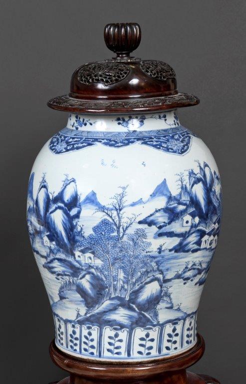 Chinese Chia Ch’Ing blue and white jar and cover