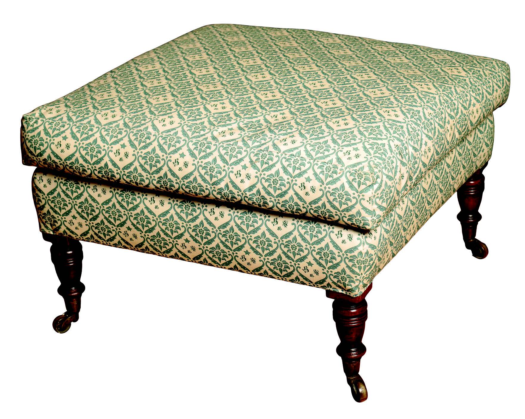 Victorian upholstered centre stool by Howard & Sons