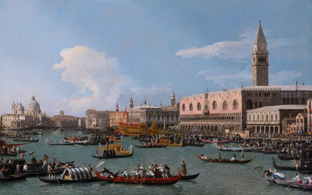 The Bacino di San Marco on Ascension Day with the Bucintoro returning to the Molo by Canaletto