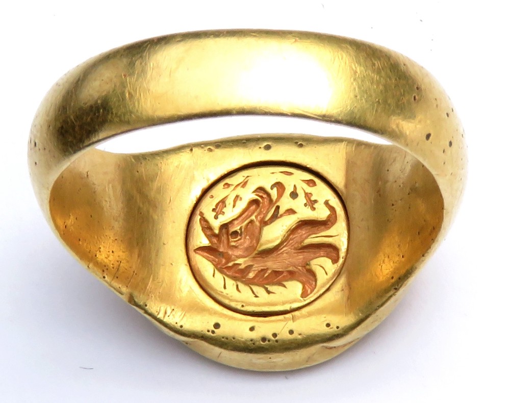 17th century gold signet ring