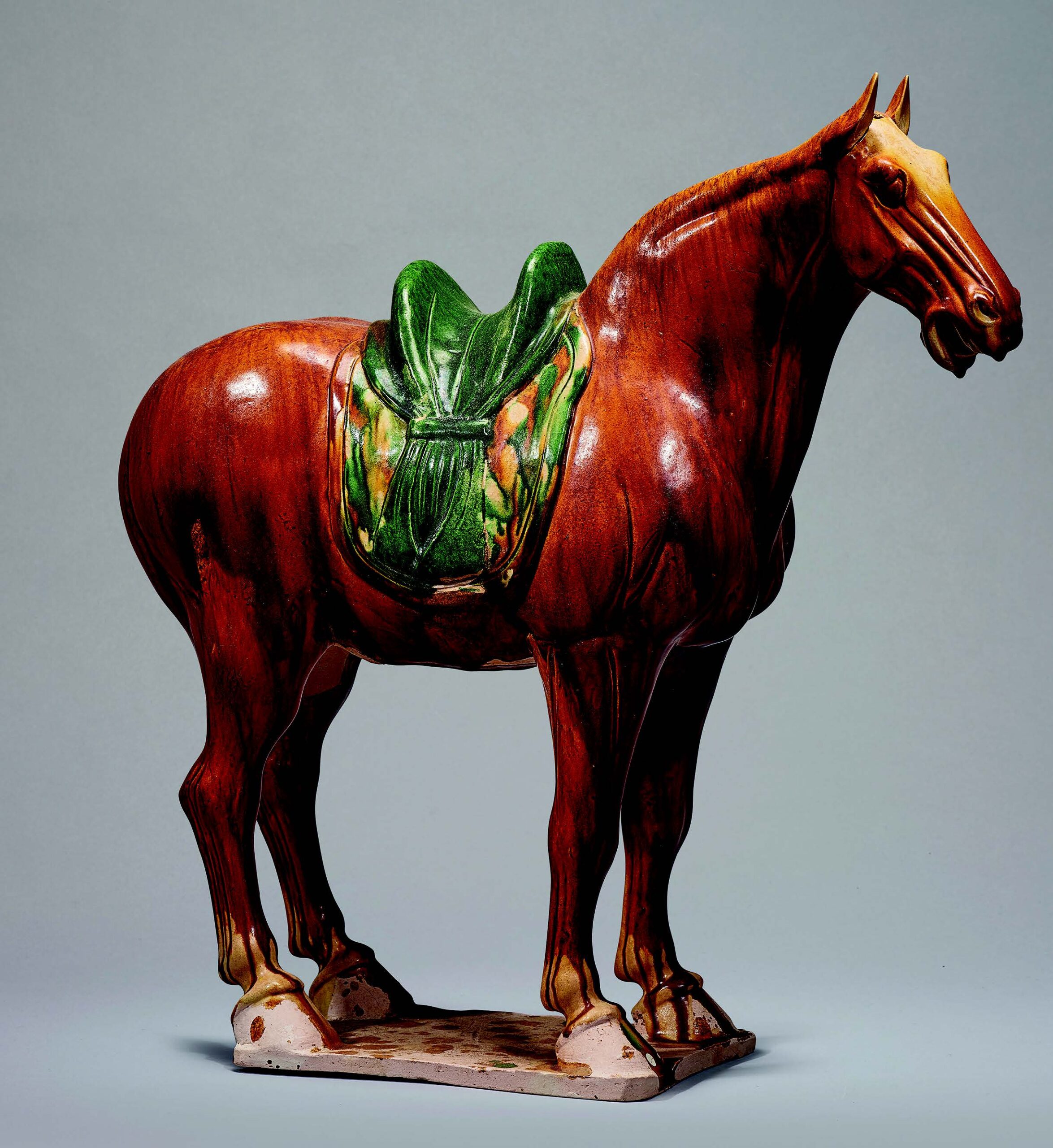 Tang dynasty (618–907) sancai (three colour) horse, 