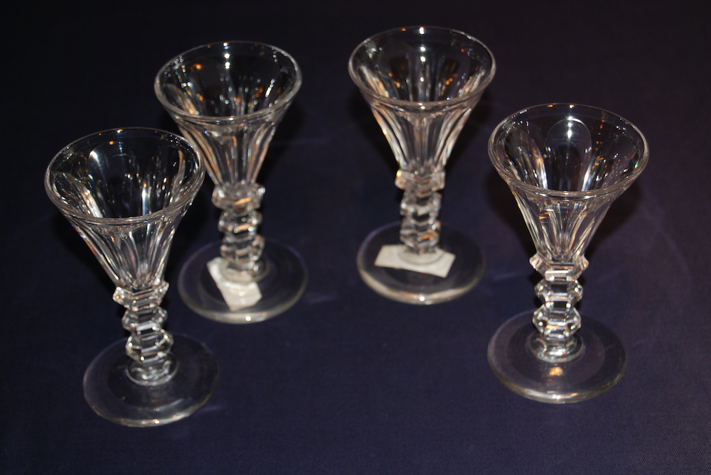 A set of 4 early 19th century sherry glasses