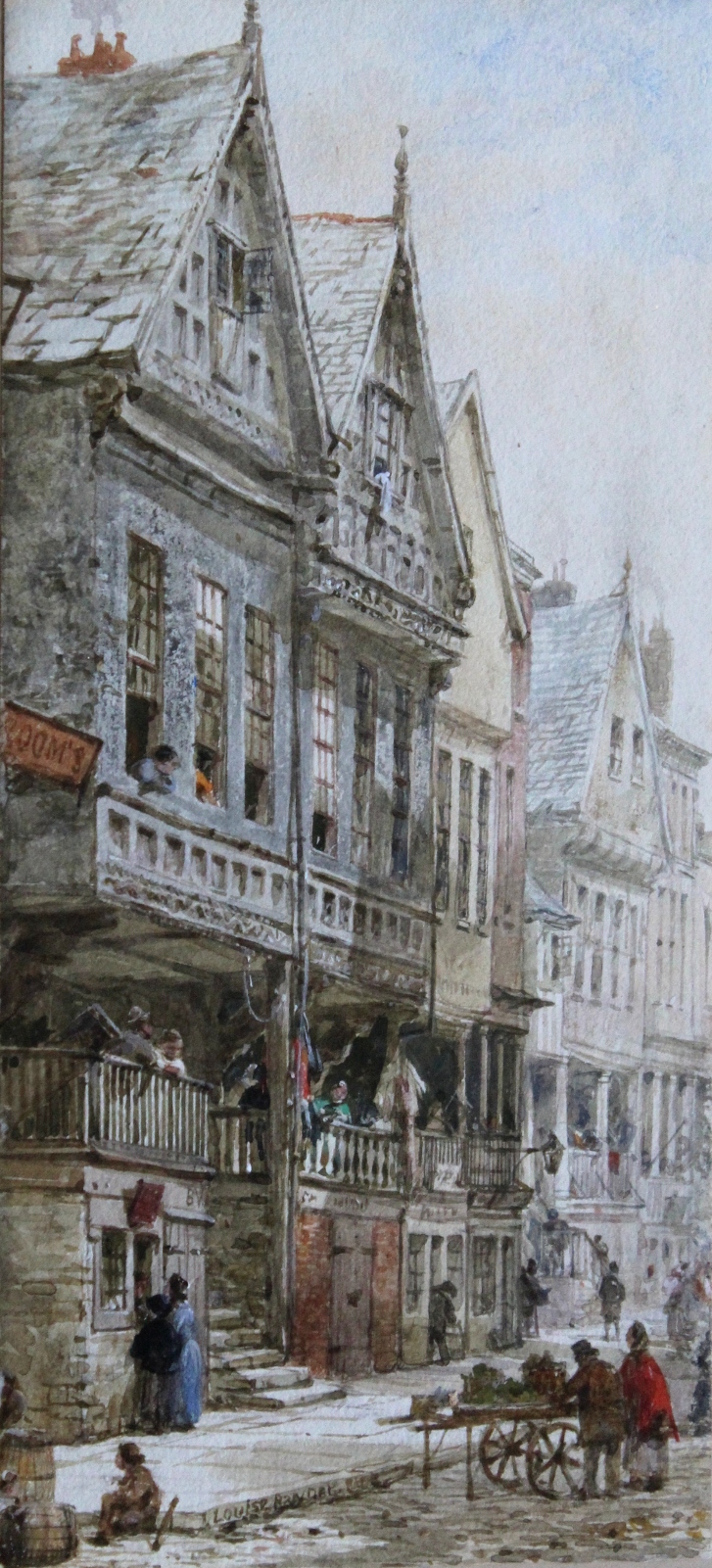watercolour view of Chester by Louise Rayner