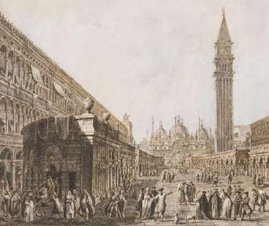 detail of The Piazza San Marco Decorated for the Festa della Sensa on Ascension Day, Francesco Tironi