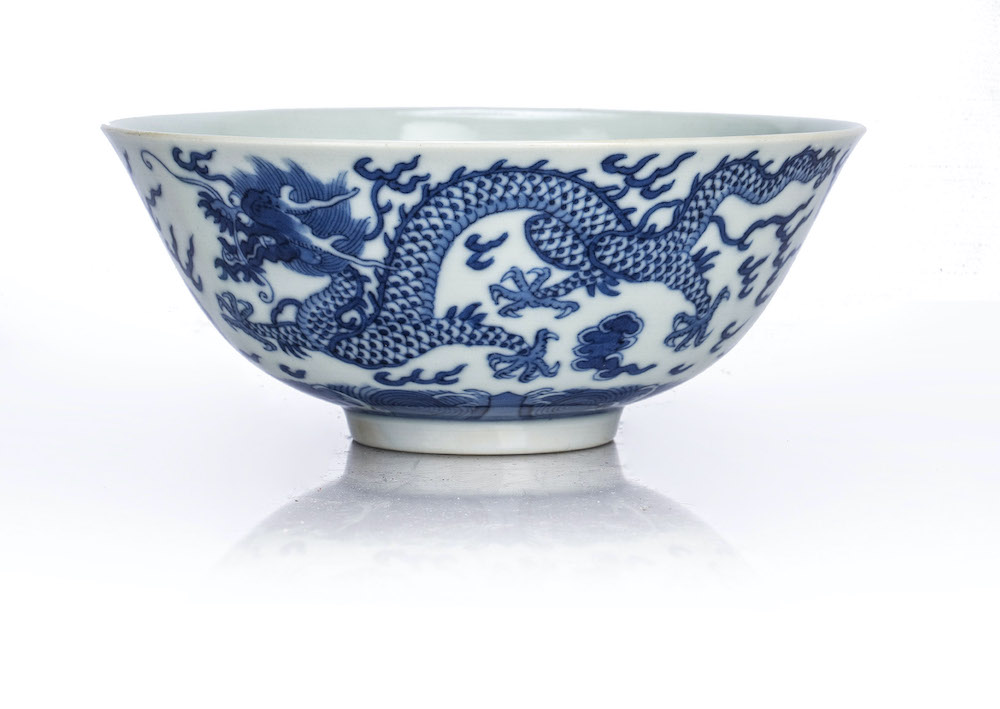 Blue and white Chinese porcelain bowl