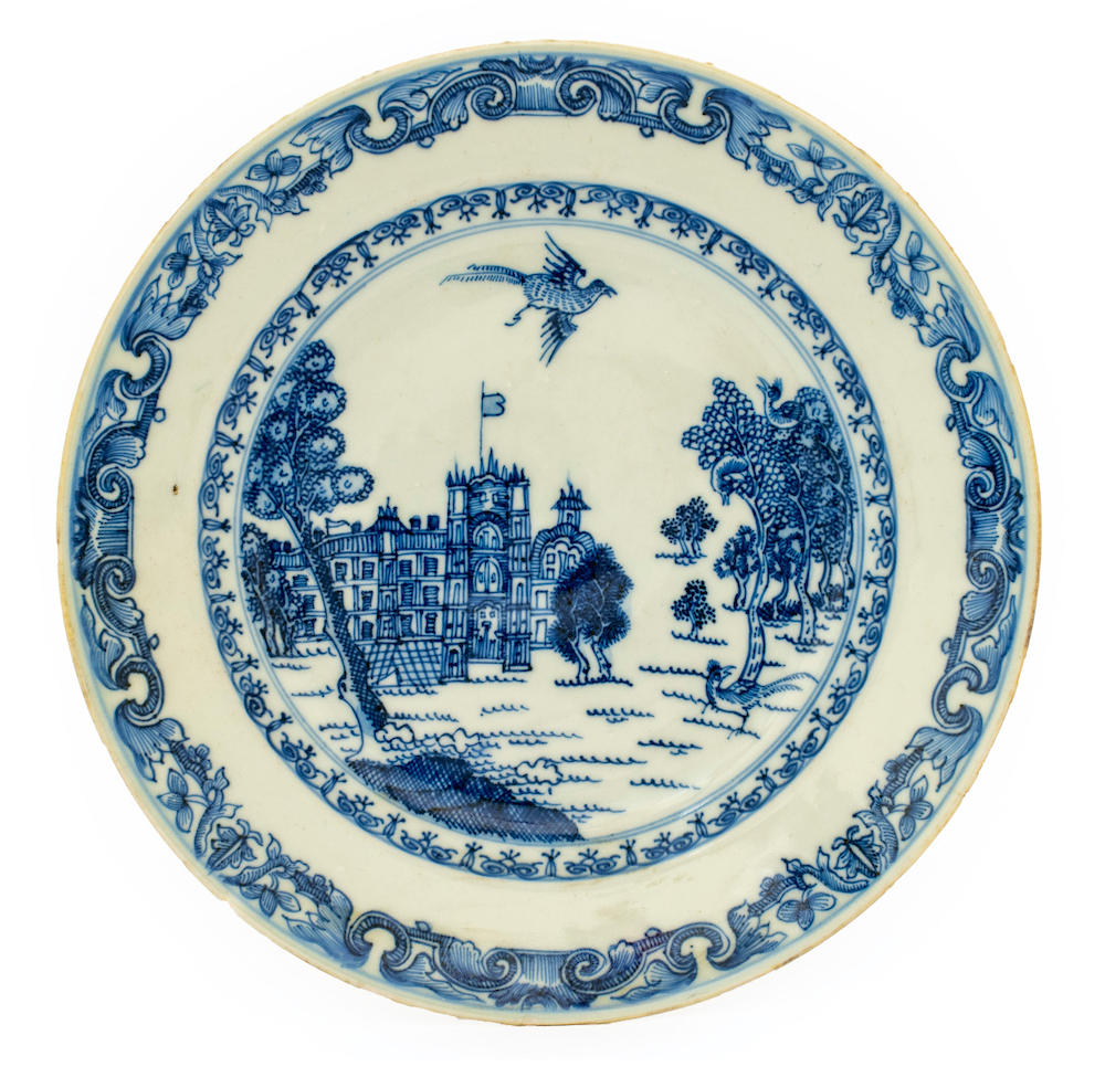 A Chinese Porcelain European Subject Plate, Qianlong